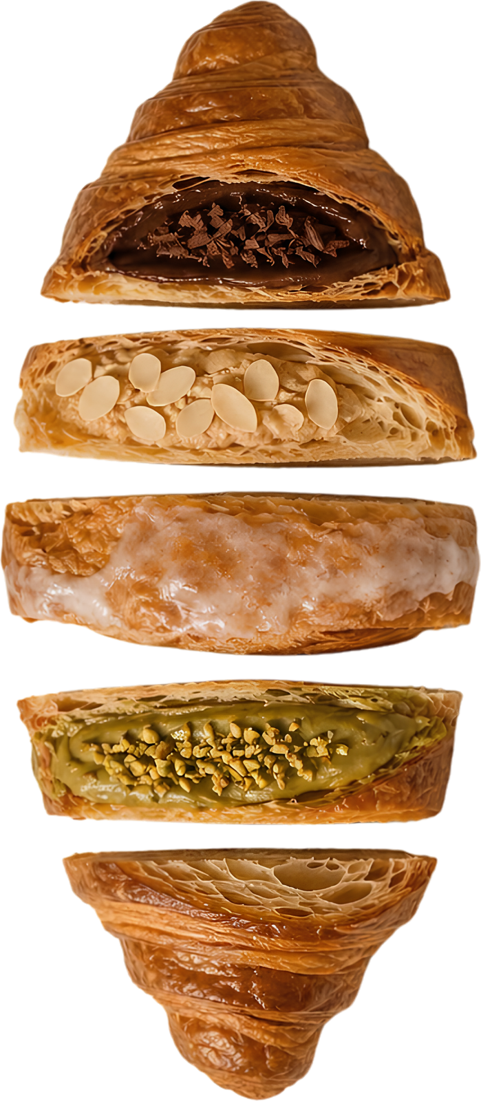 Croissant desfăcut în straturi — anatomia foietajului